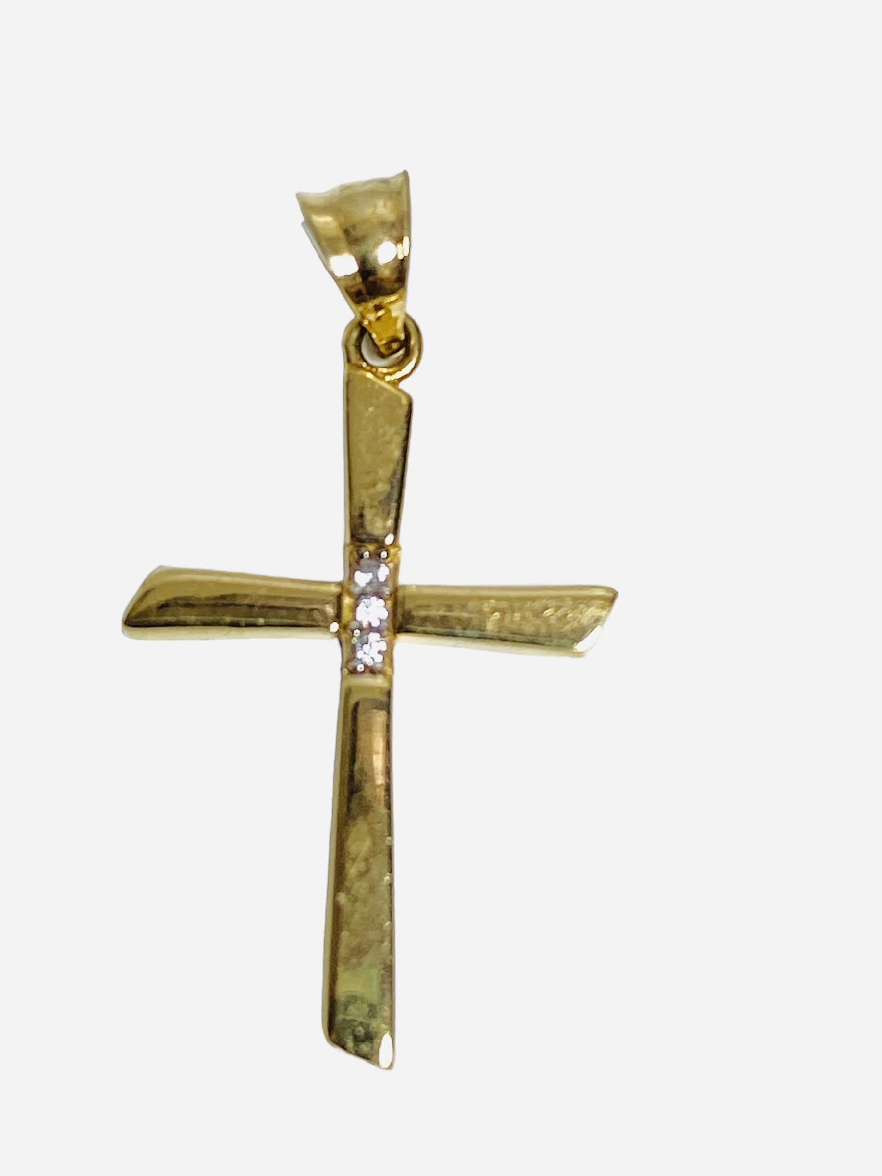 Cruz de oro con circonitas